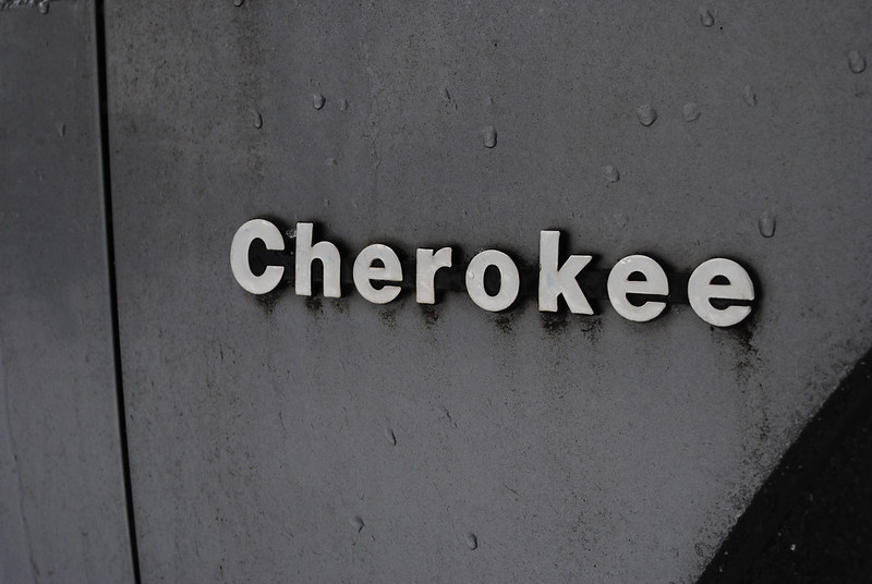 Cherokee on side of building
