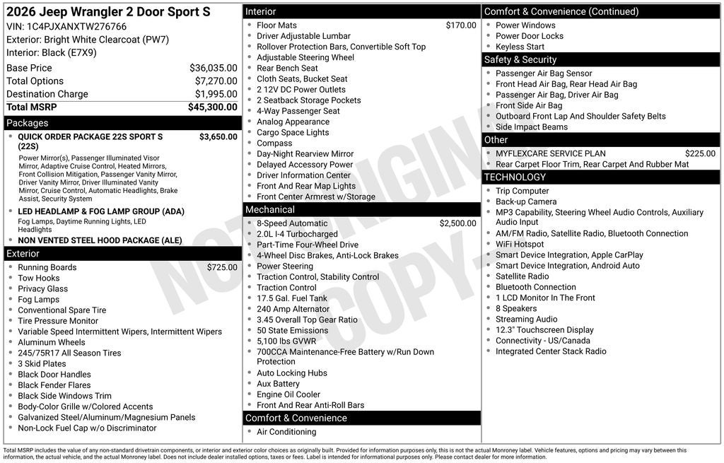 2026 Jeep Wrangler Sport S