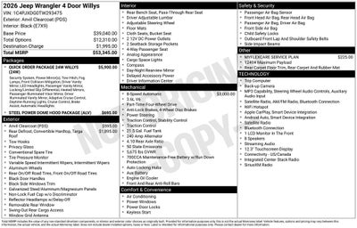 2026 Jeep Wrangler Willys