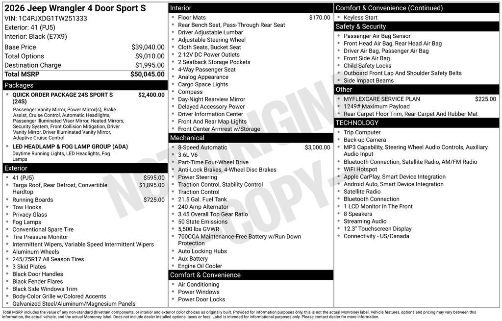 2026 Jeep Wrangler Sport S