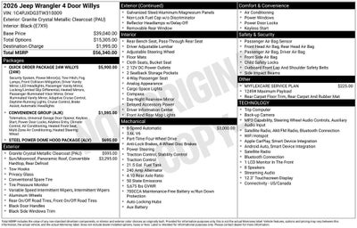 2026 Jeep Wrangler Willys