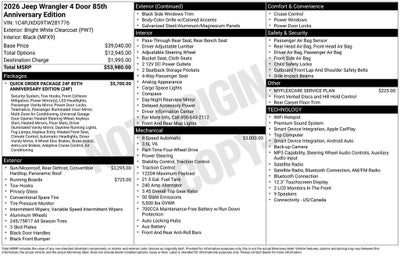 2026 Jeep Wrangler 85th Anniversary Edition