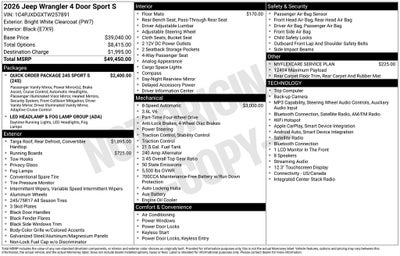 2026 Jeep Wrangler Sport S