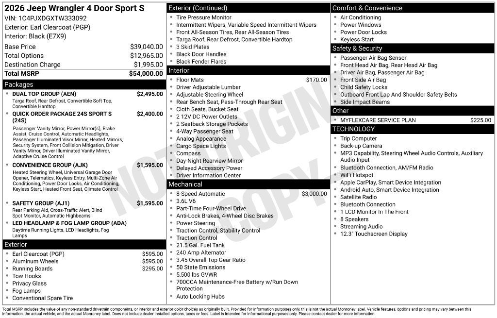 2026 Jeep Wrangler Sport S