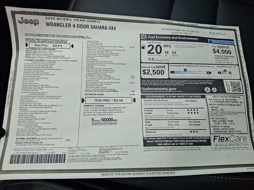 2026 Jeep Wrangler Sahara