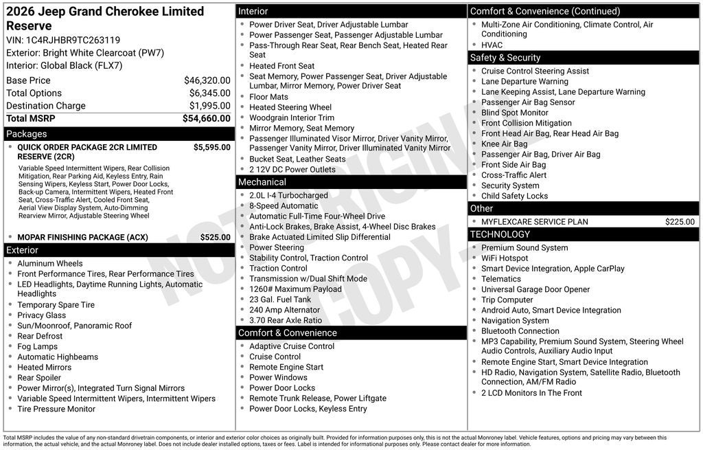2026 Jeep Grand Cherokee Limited Reserve