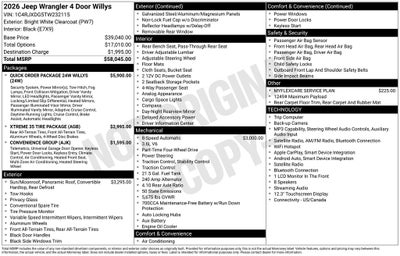 2026 Jeep Wrangler Willys