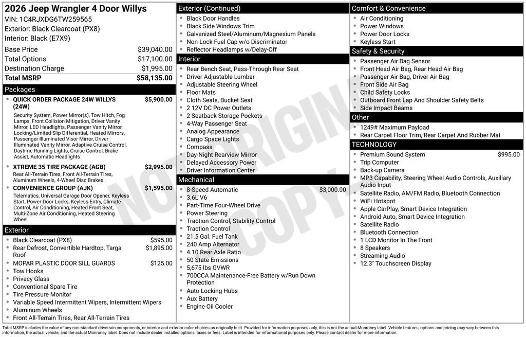 2026 Jeep Wrangler Willys