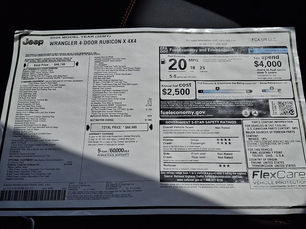 2026 Jeep Wrangler Rubicon X