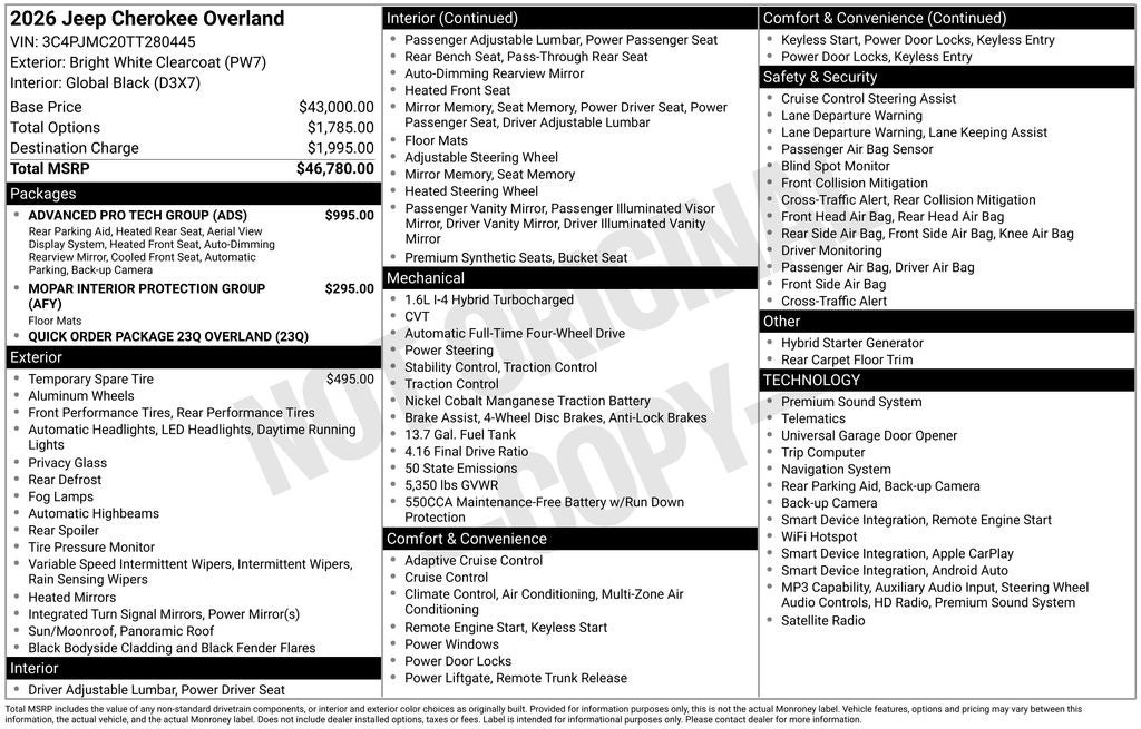2026 Jeep Cherokee Overland