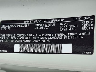 2021 Volvo S60 Recharge Plug-In Hybrid T8 R-Design Expression