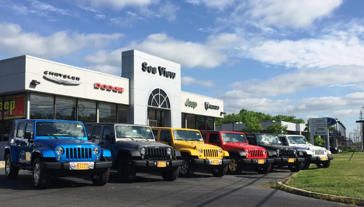 outside of The Jeep Store Dealership in Ocean Township, NJ